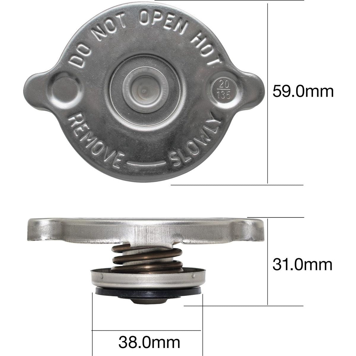 Tridon Radiator Cap 20 PSI - 135 KPa Metal Bayonet 10 Pack CN20135-10