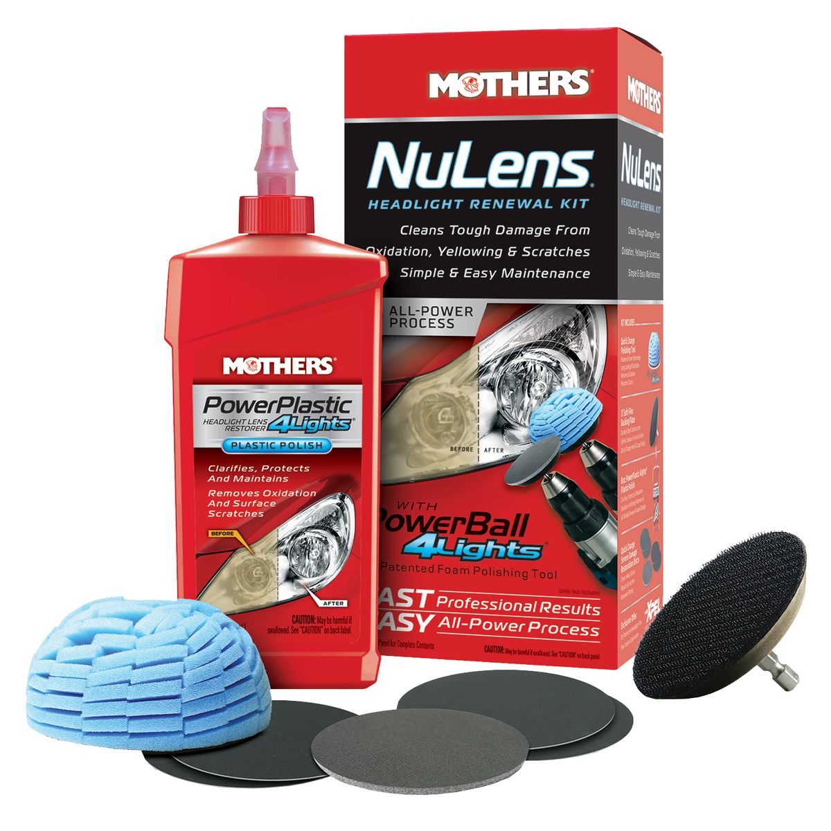 Mothers Powerball Nu Lens Headlight Renewal Kit 687251