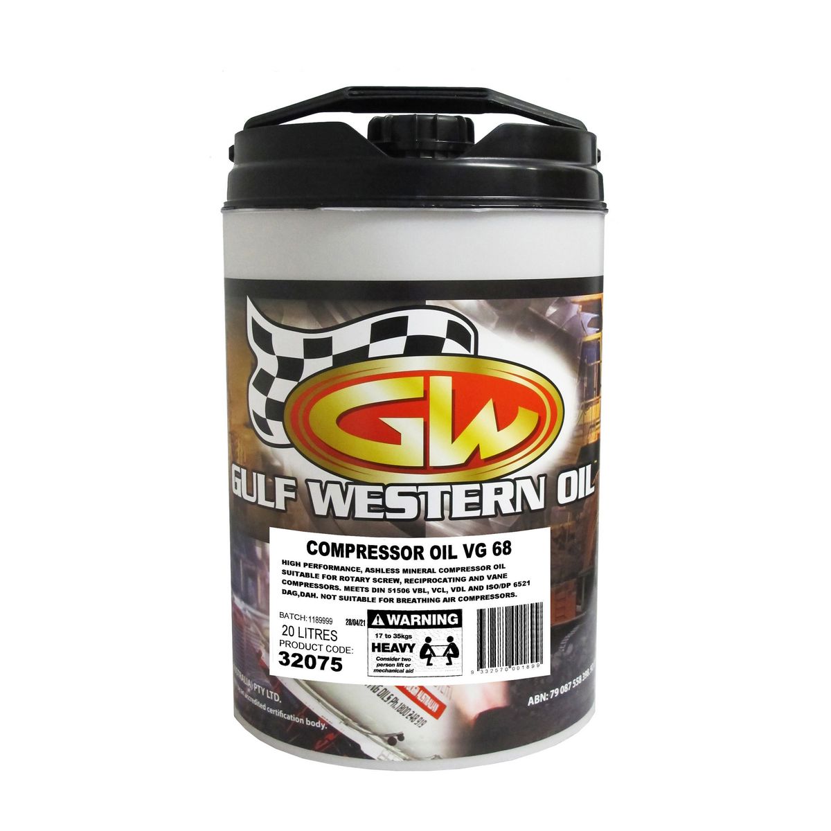 Gulf Western Mineral Compressor Oil 32075