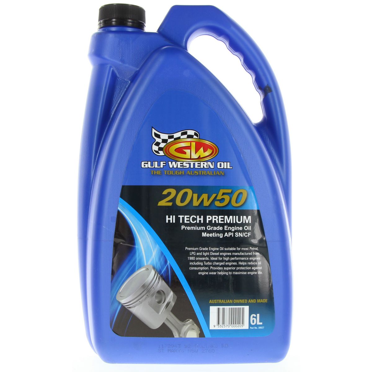 Gulf Western Hi Tech Premium 20W-50 Engine Oil 6L 30627