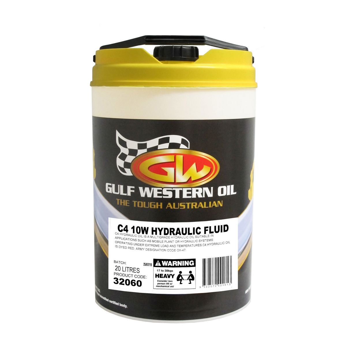 Gulf Western C4 SAE 10 Hydraulic Fluid 20L 32060