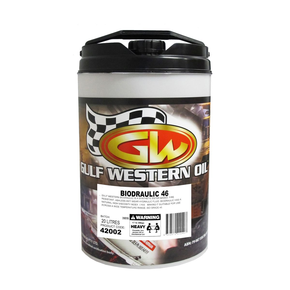 Gulf Western Biodraulic ISO 46 Hydraulic Fluid 20L 42002