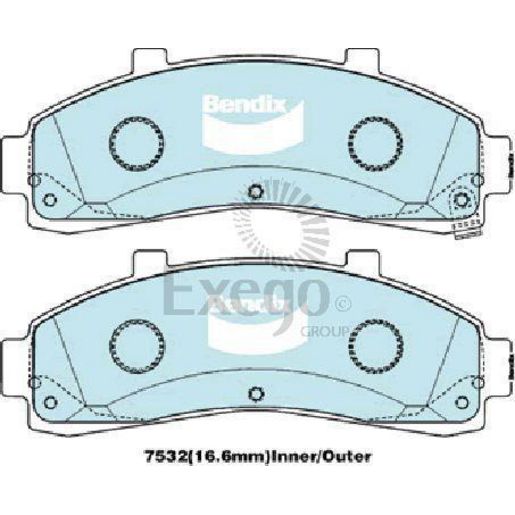 Bendix 4x4 Brake Pad Set Front DB1784 -4WD