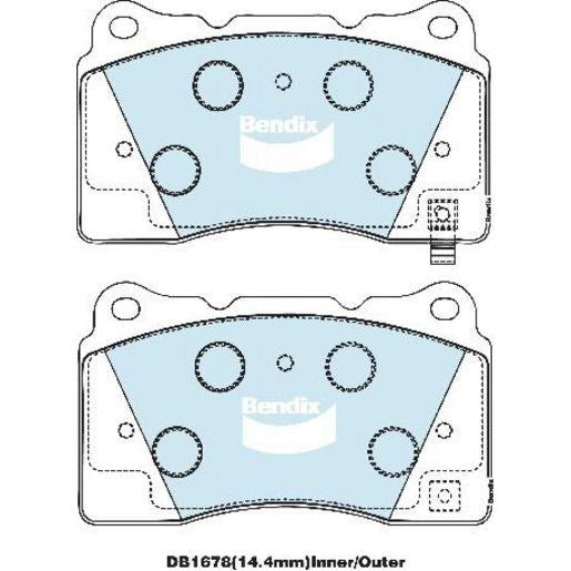 Bendix Heavy Duty Brake Pad Set Front DB1678 HD