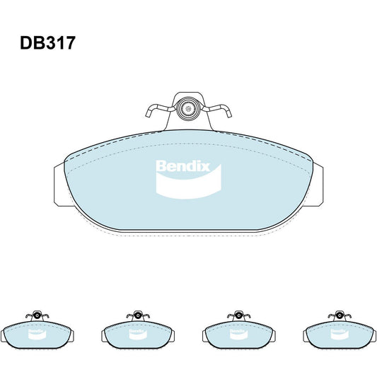 Bendix General CT Brake Pad Set Front DB317 GCT
