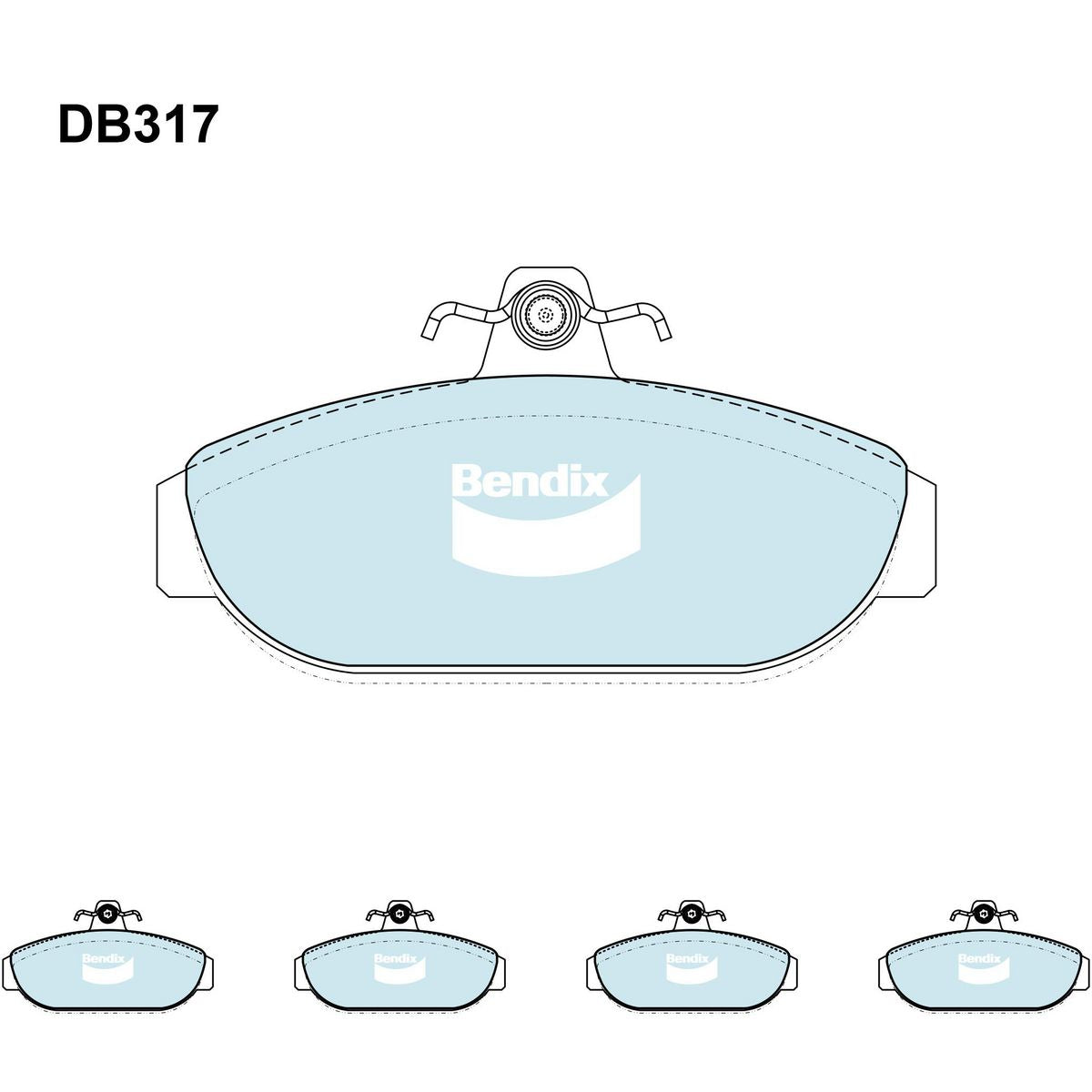 Bendix General CT Brake Pad Set Front DB317 GCT