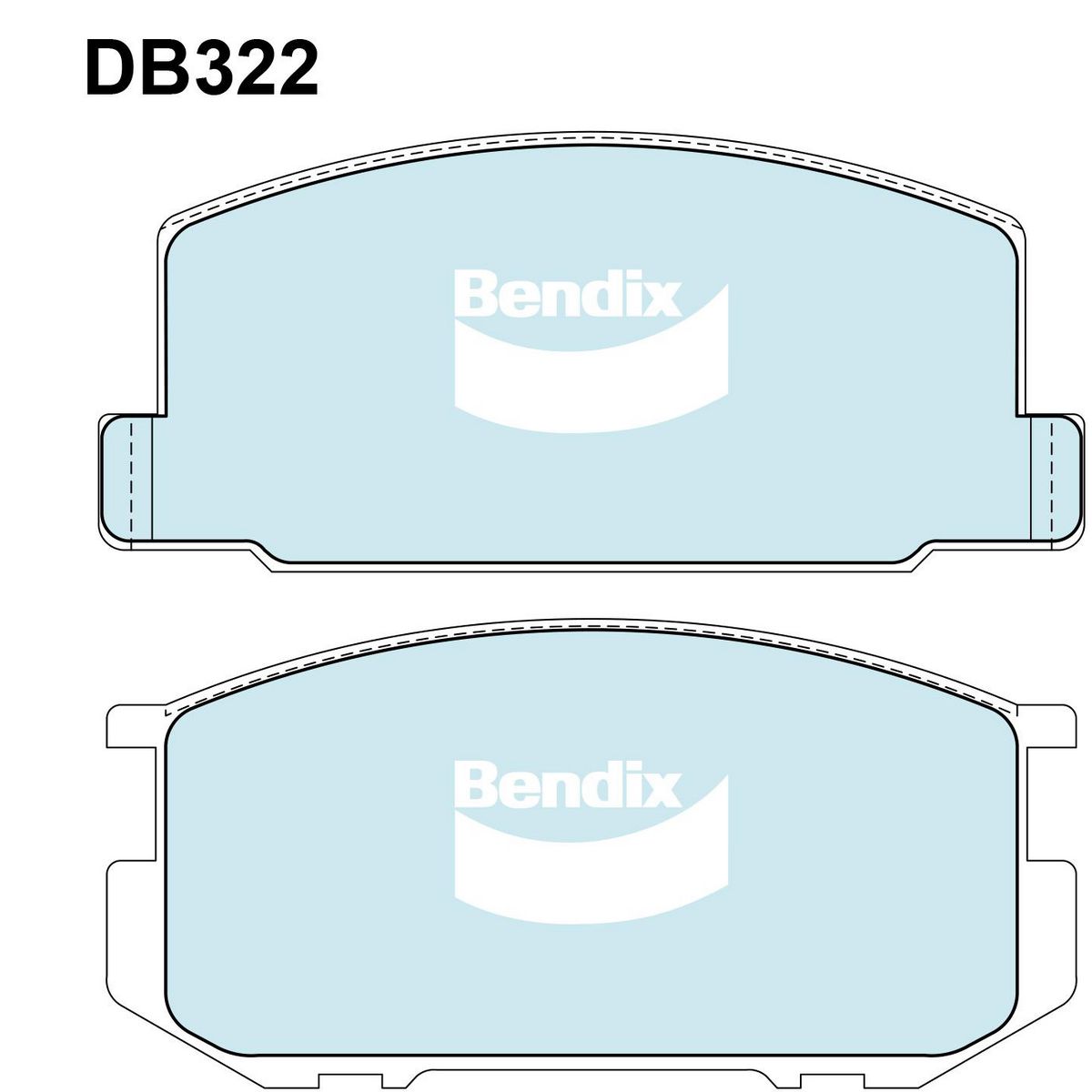 Bendix General CT Brake Pad Set Front DB322 GCT