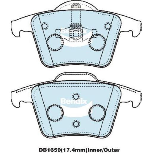 Bendix 4x4 Brake Pad Set Rear DB1659 -4WD