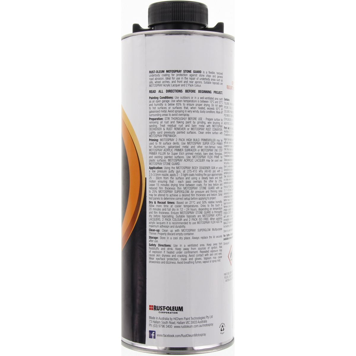HiChem Motospray Stone Guard Underbody Coating 1L SGSB1