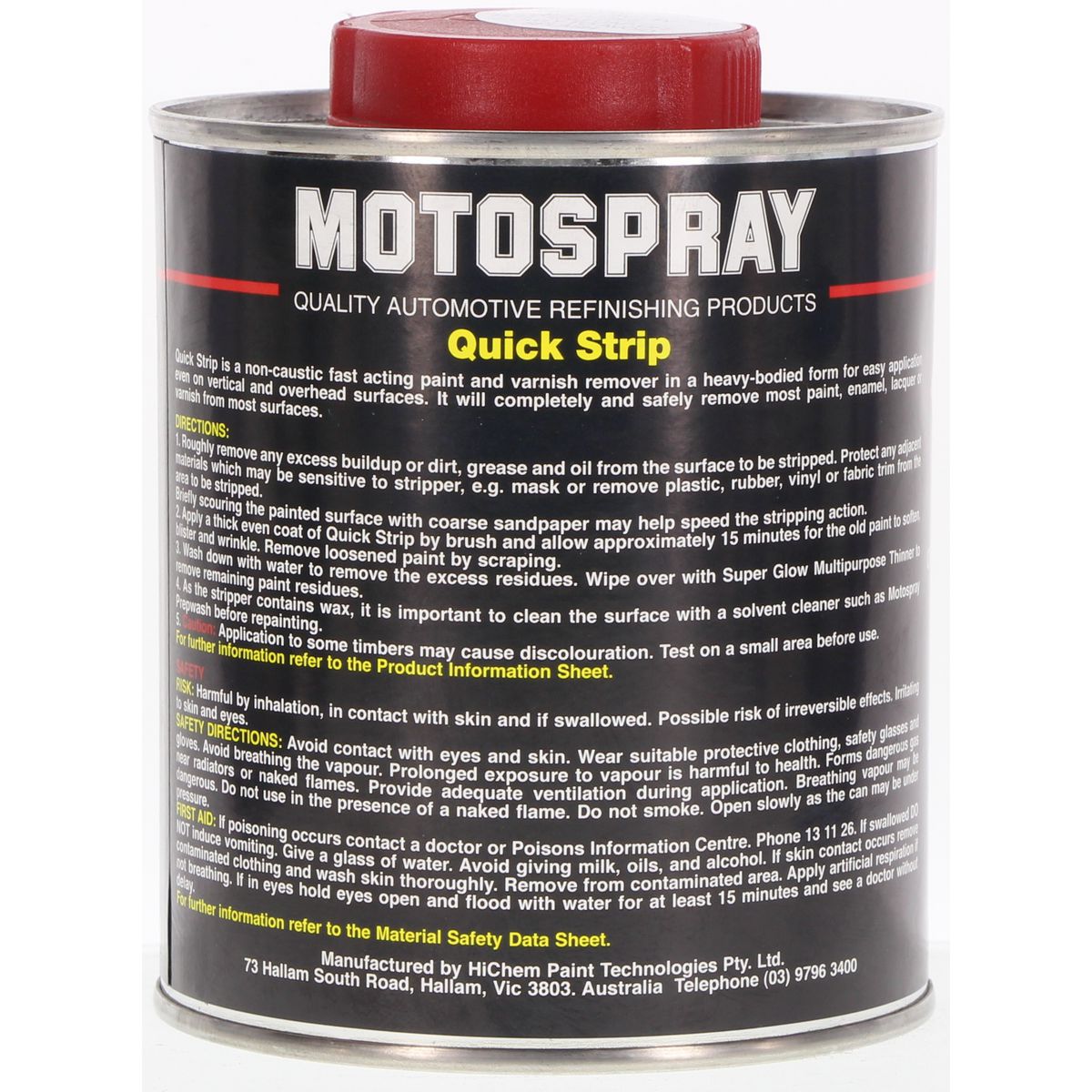 HiChem Motospray Quickstrip Paint Stripper 500Ml QS500