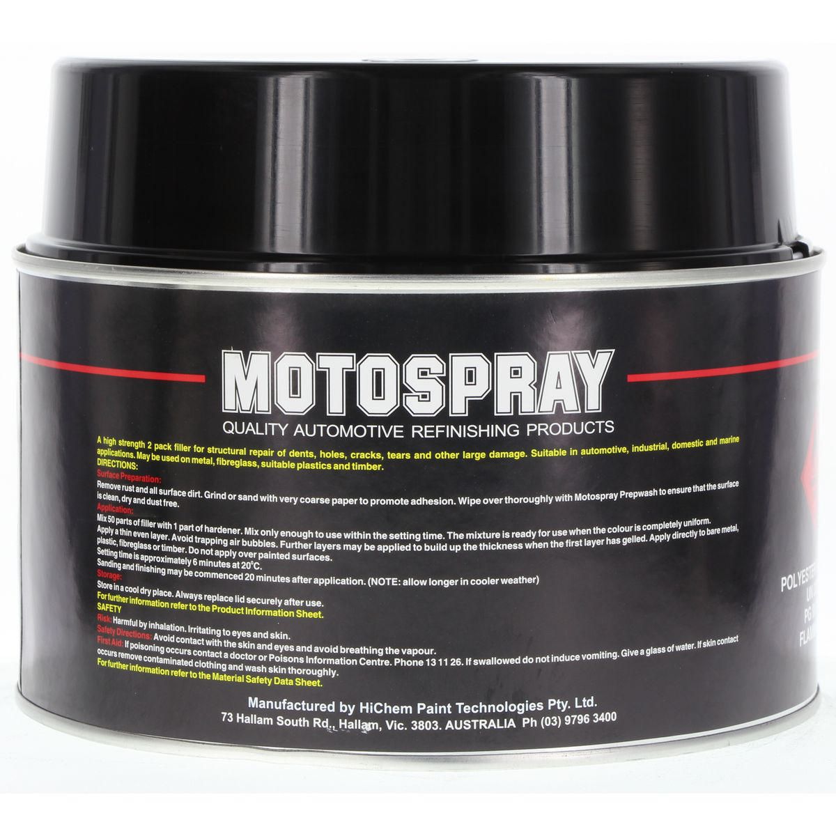 HiChem Motospray Reofill Fibreglass Reinforced Filler 3Kg RF2.5