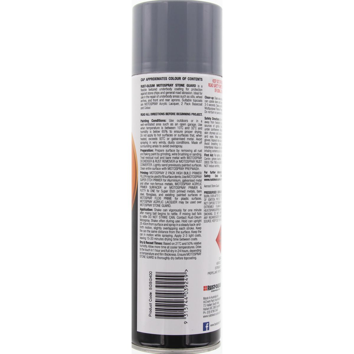 HiChem Motospray Stone Guard Underbody Coating 400G SGSG400