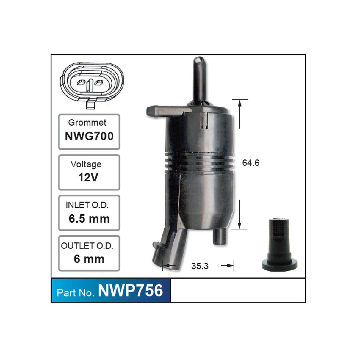 Nice Products Windscreen Washer Pump NWP756