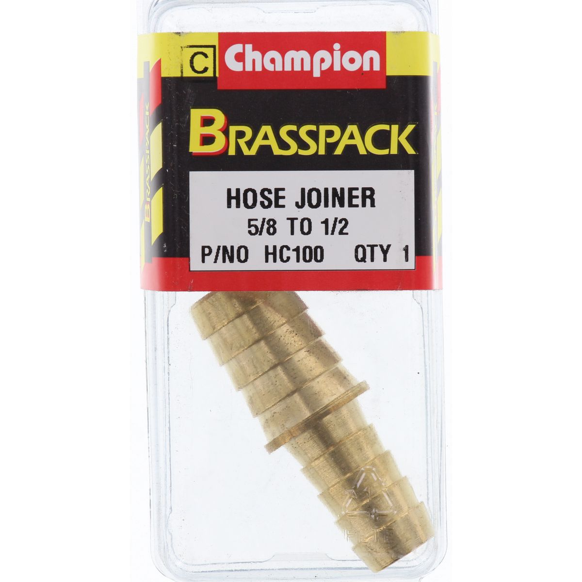 Champion Brass Straight Joiner 5/8 x 1/2 Hose HC100
