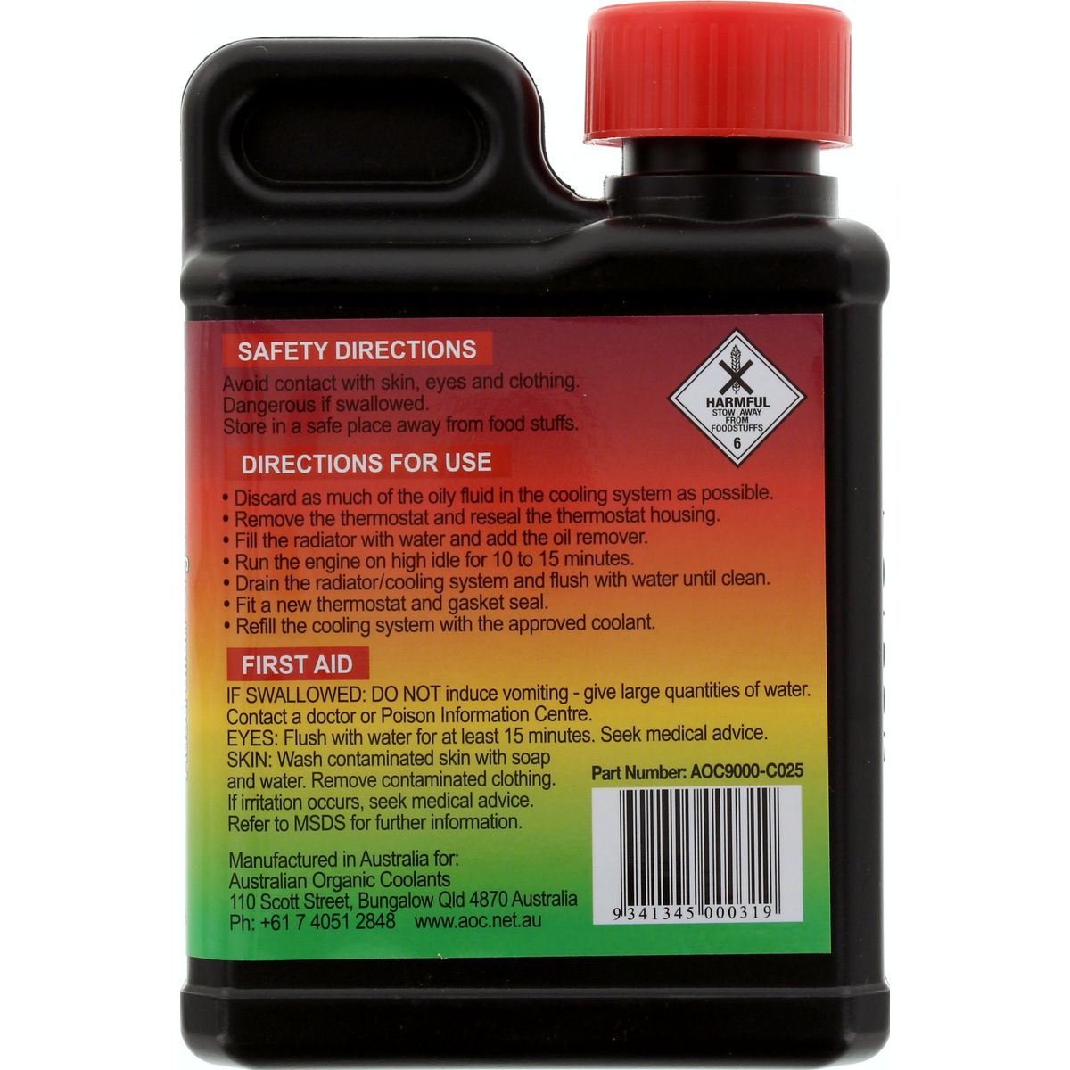 Aust Organic Coolant Radiator & Cooling System Oil Remover 25ml AOC9000-C025