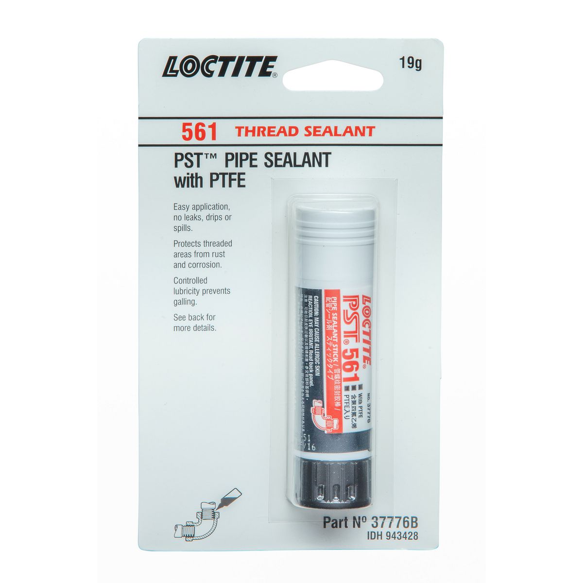 Loctite 561 Threadsealant Pst Pipe Sealant With Ptfe Stick 19G 943428