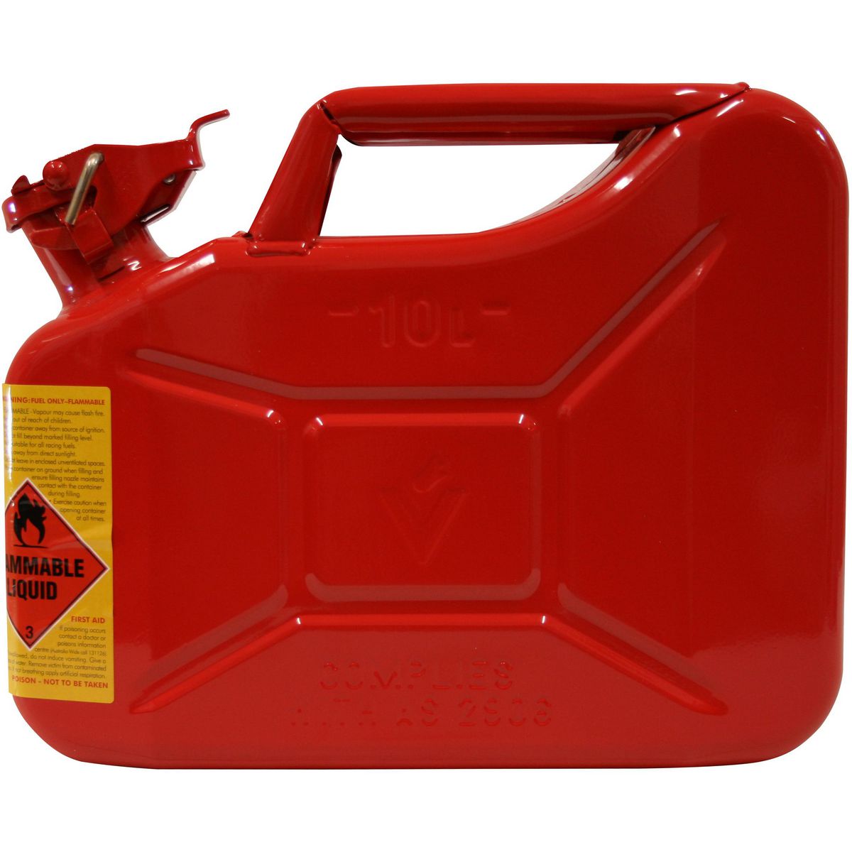 Proquip 10L Red Metal Unleaded Fuel Jerry Can 1096