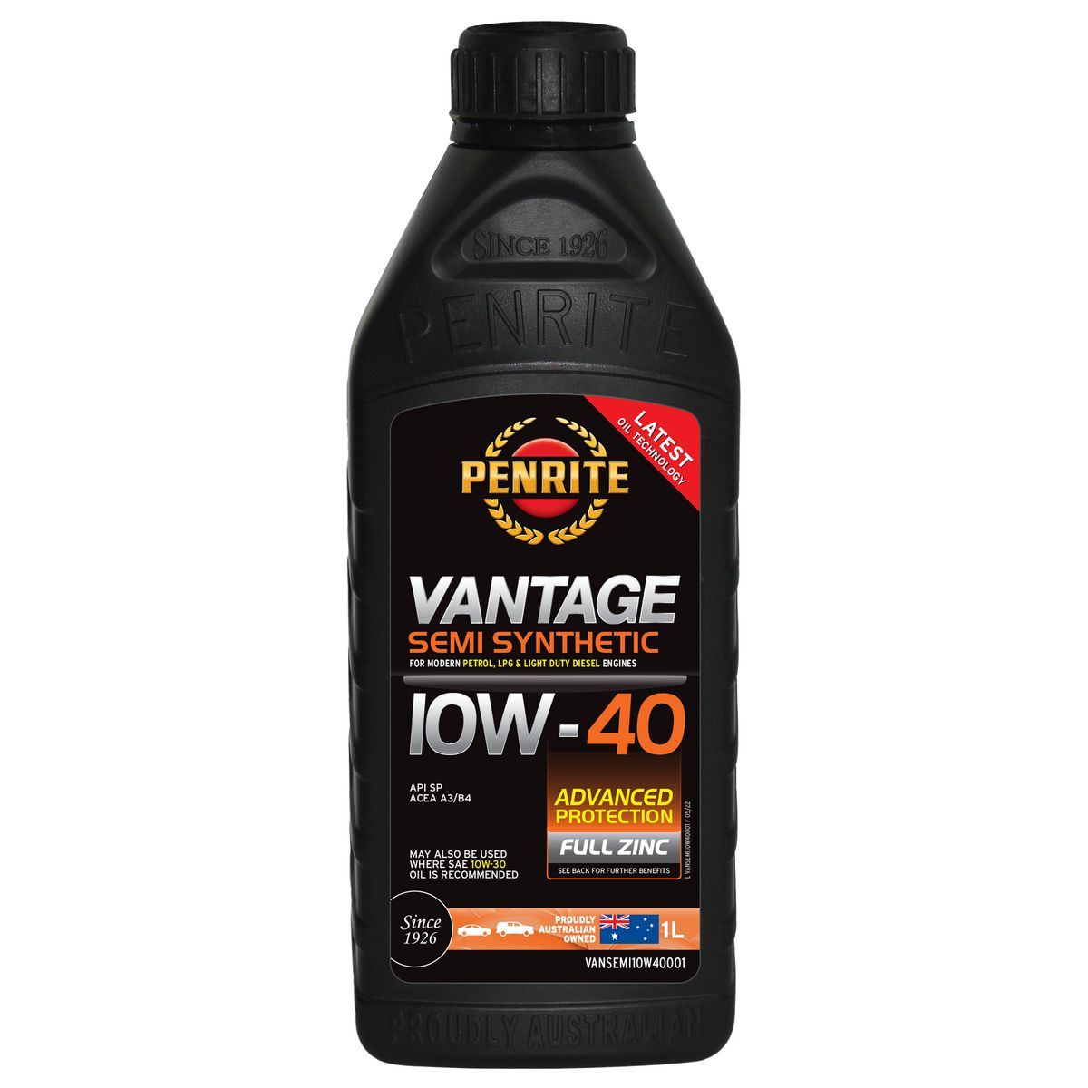 Penrite Vantage Semi Synthetic 10W-40 Engine Oil 1L