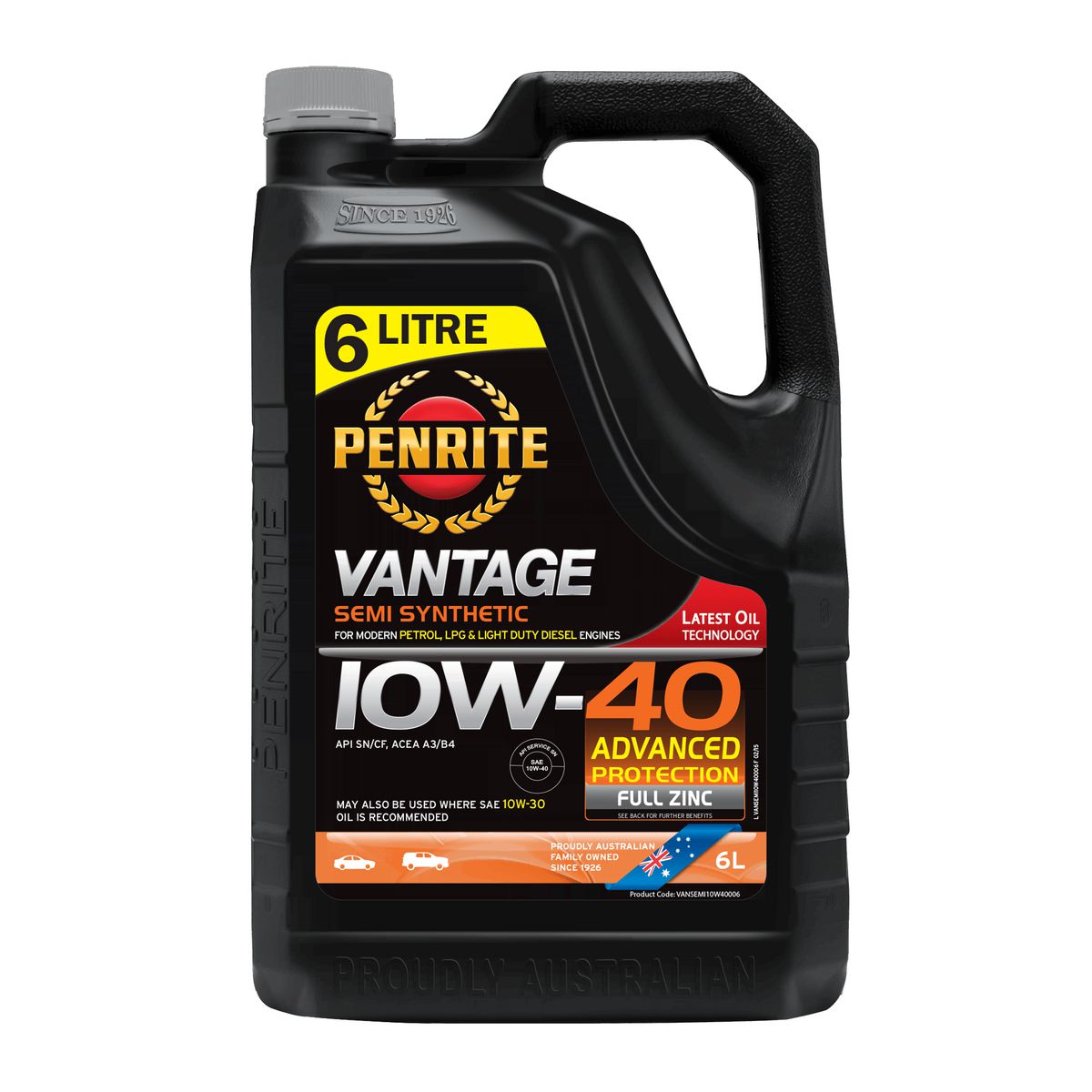 Penrite Vantage Semi Synthetic 10W-40 Engine Oil 6L
