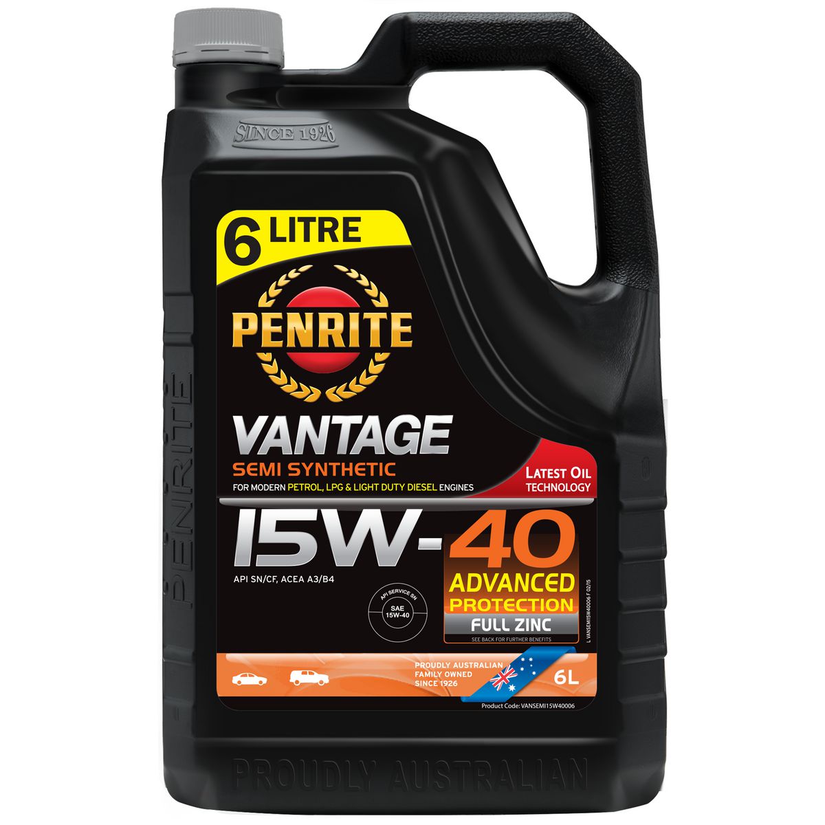 Penrite Vantage Semi Synthetic 15W-40 Engine Oil 6L