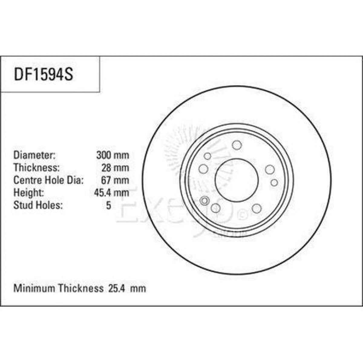 TRW Brake Rotor Pair 300mm Front DF1594S