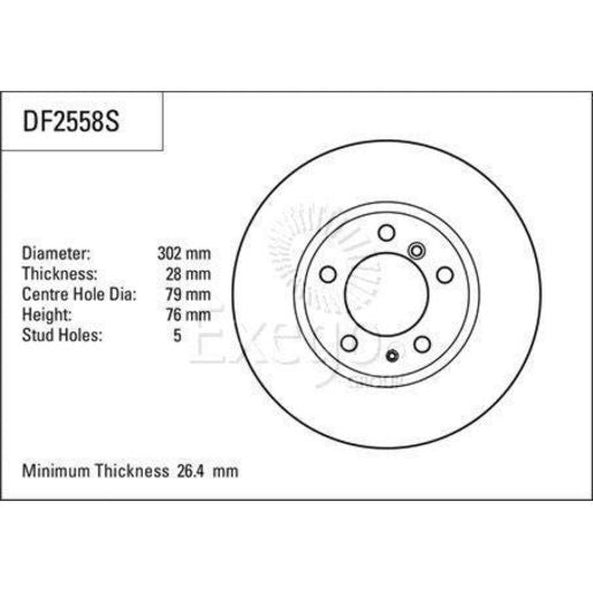 TRW Brake Rotor 302mm Front DF2558S