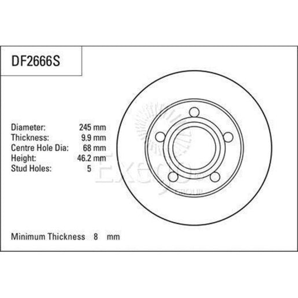 TRW Brake Rotor Single 245mm Rear DF2666S