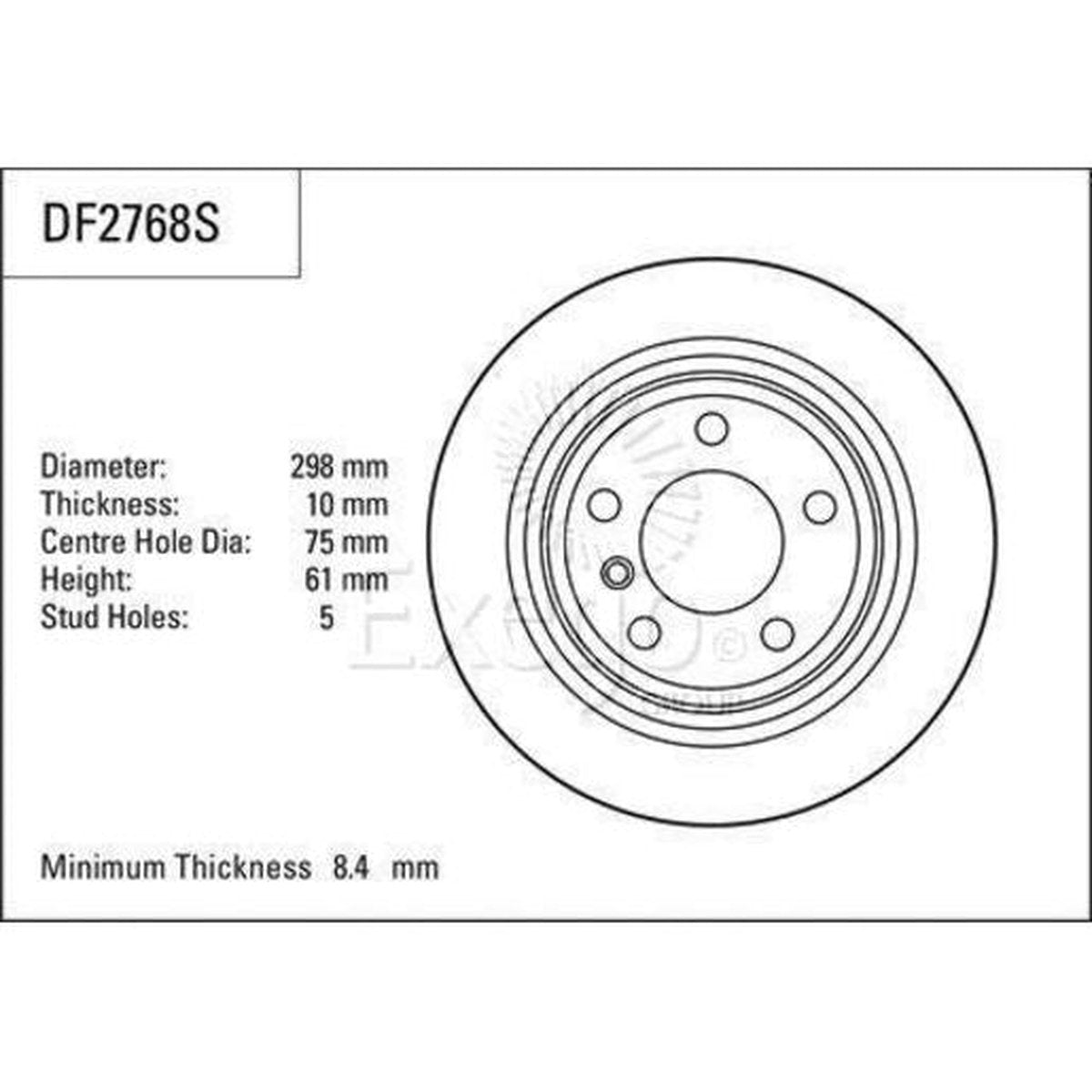 TRW Brake Rotor Pair 298mm Rear DF2768S