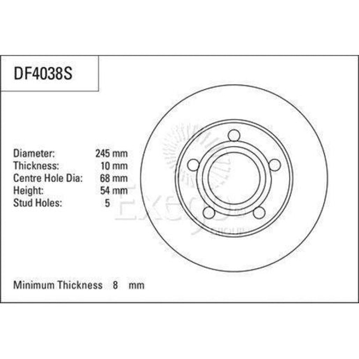 TRW Brake Rotor Pair 245mm Rear DF4038S