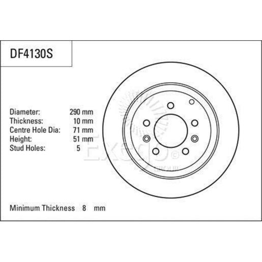 TRW Disc Brake Rotor 290Mm DF4130S