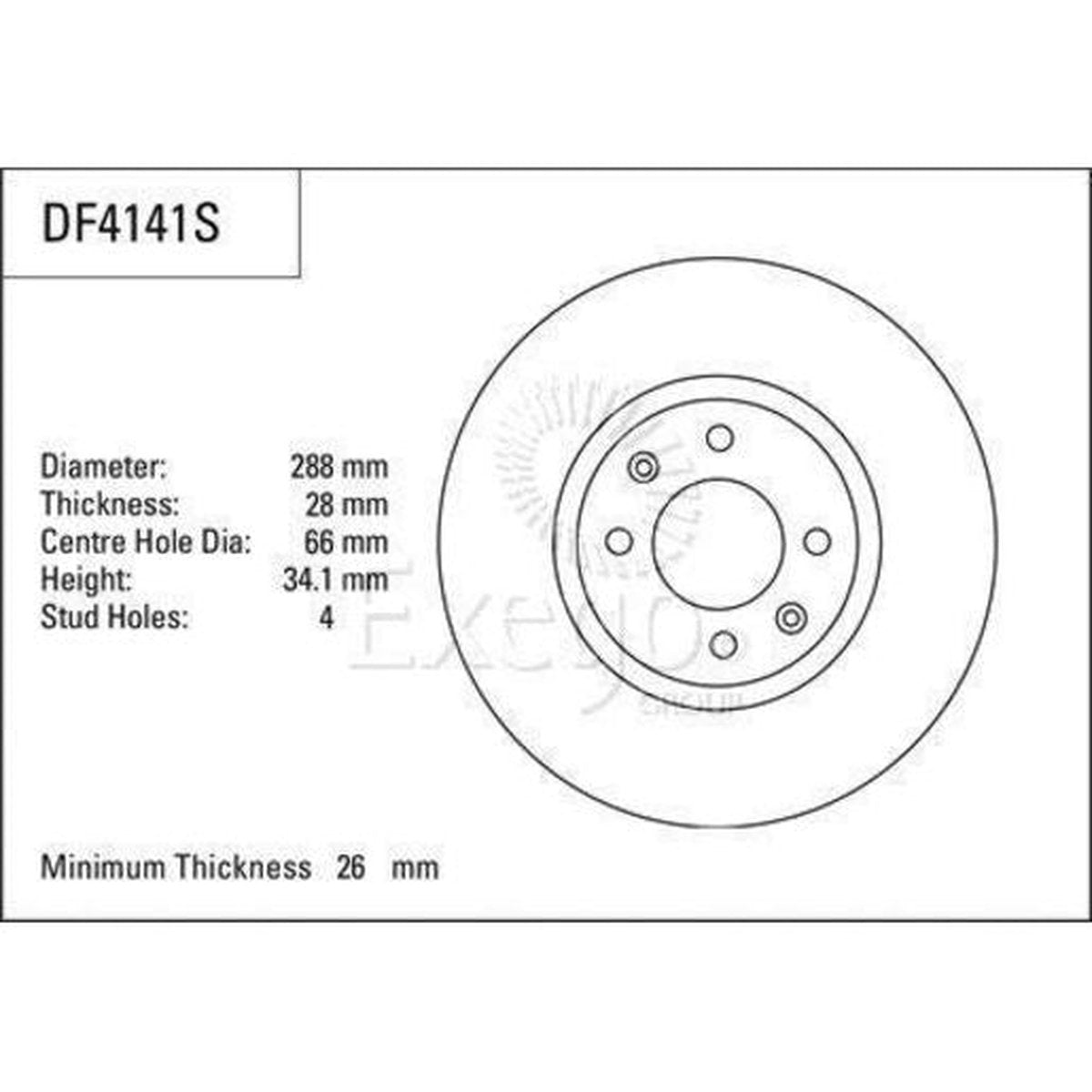 TRW Brake Rotor Pair 288mm Front DF4141S
