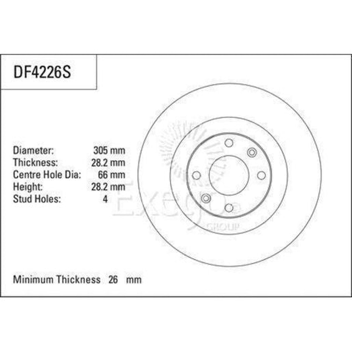 TRW Brake Rotor Pair 305mm Front DF4226S