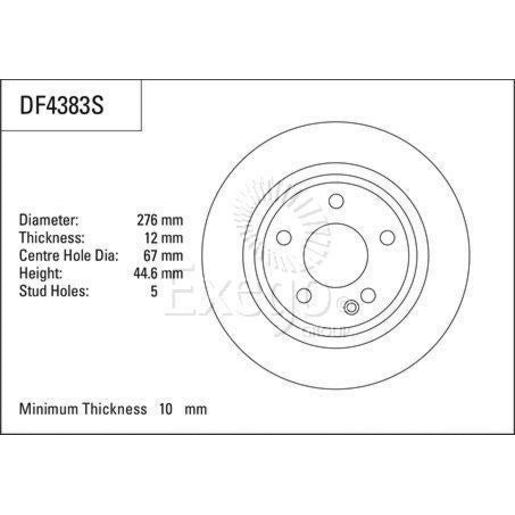 TRW Disc Brake Rotor 276Mm DF4383S