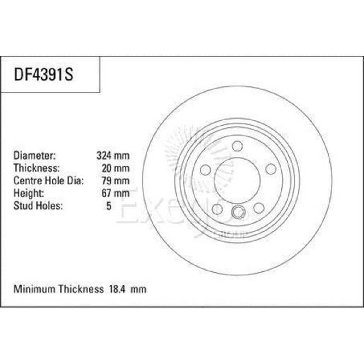 TRW Brake Rotor Pair Rear DF4391S