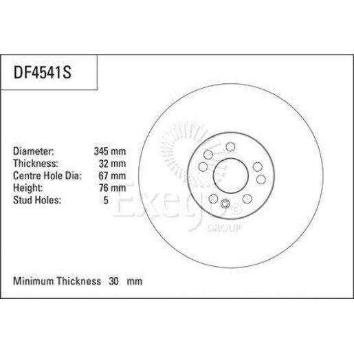TRW Disc Brake Rotor 360Mm DF4541S