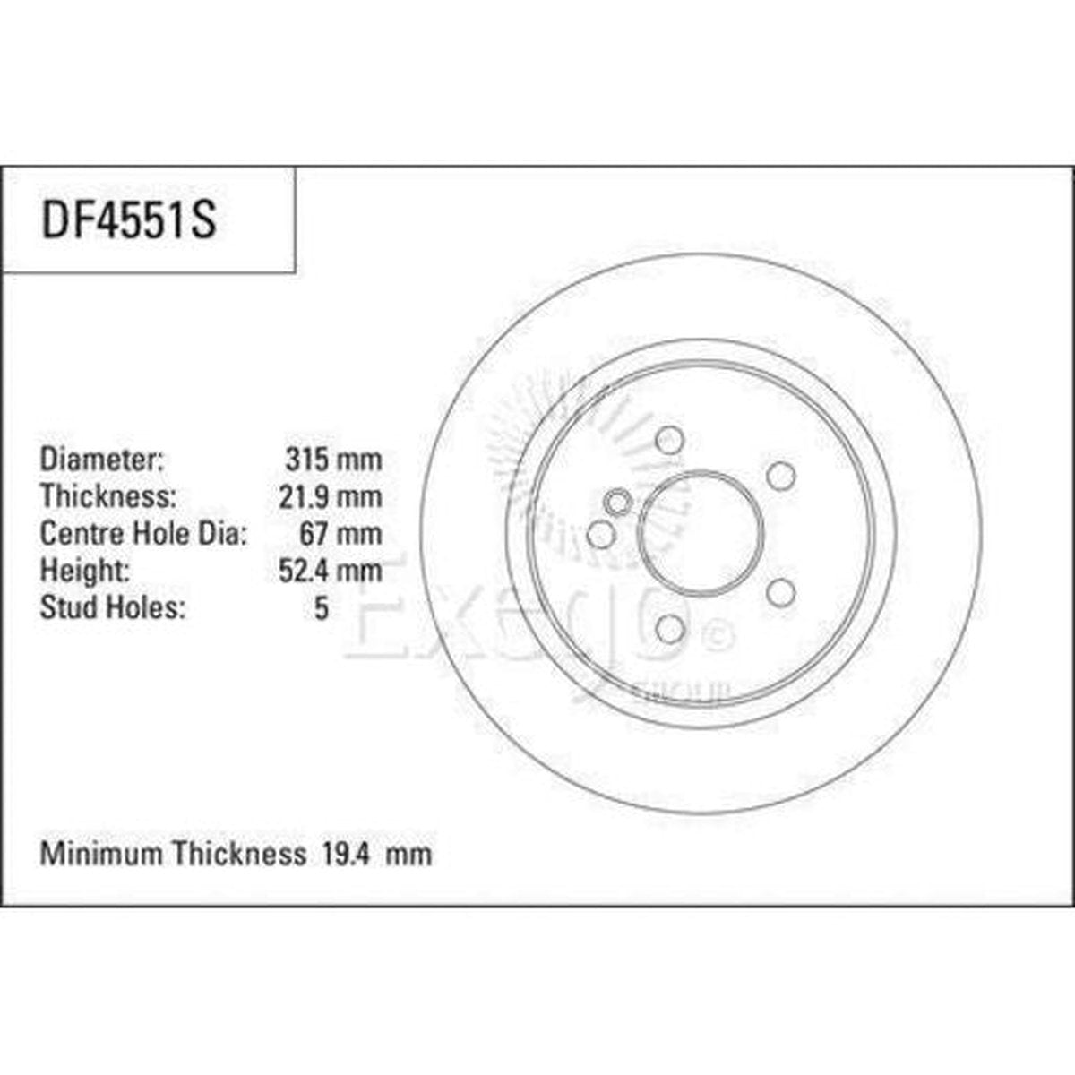 TRW Brake Rotor Pair Rear DF4551S