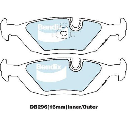 Bendix EURO Brake Pad Set Rear DB296 EURO+