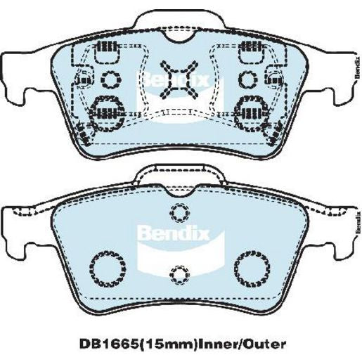 Bendix EURO Brake Pad Set Rear DB1665 EURO+