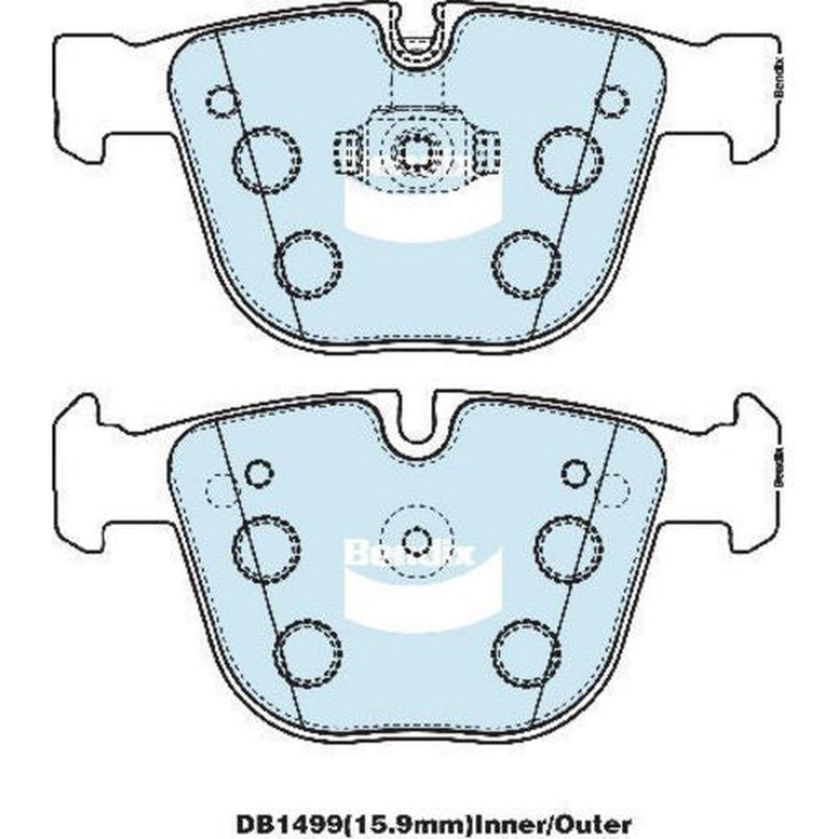 Bendix EURO Brake Pad Set Rear DB1499 EURO+