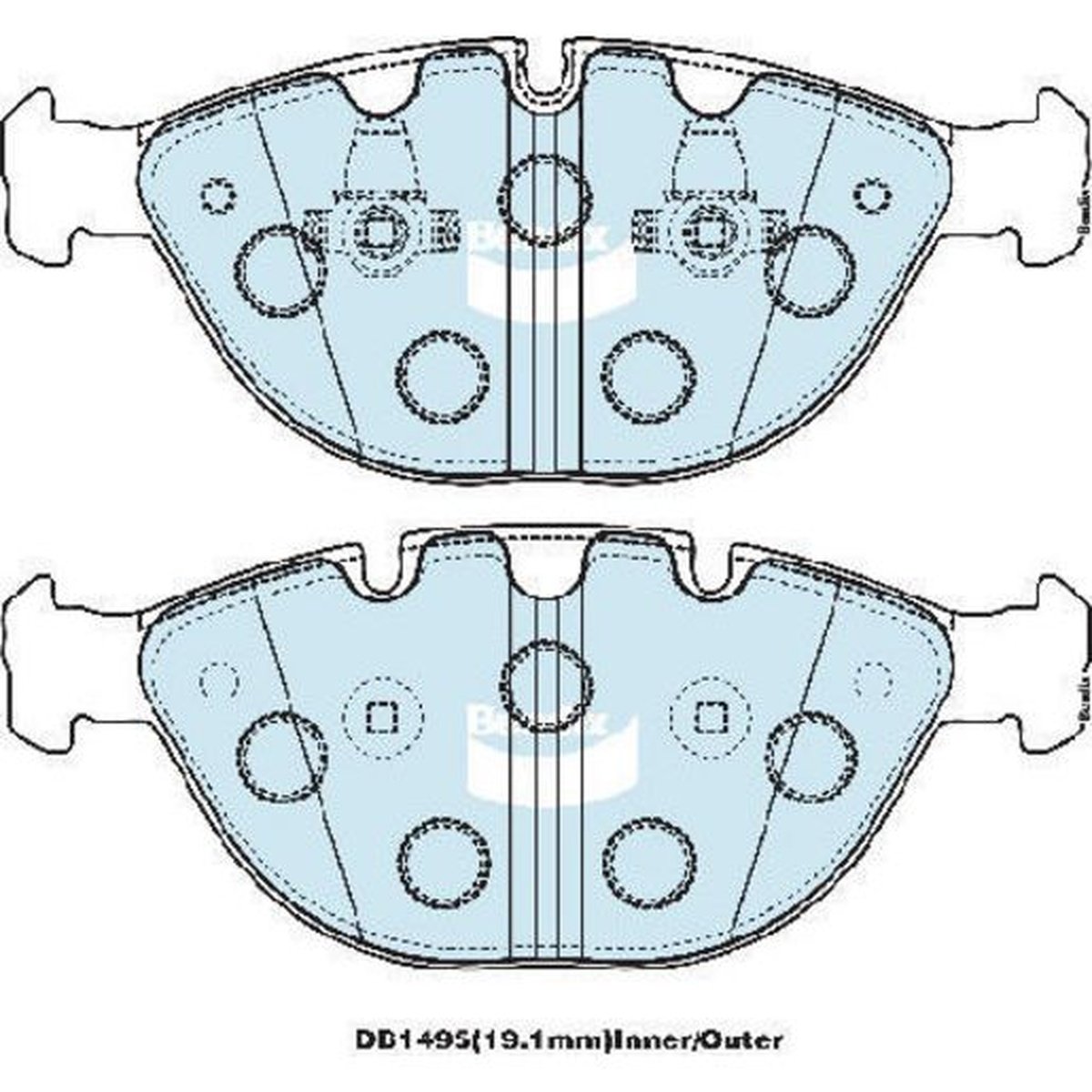 Bendix EURO Brake Pad Set Front DB1495 EURO+