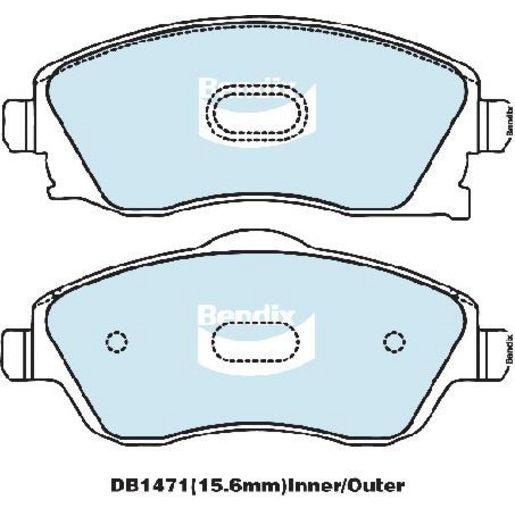 Bendix EURO Brake Pad Set Front DB1471 EURO+