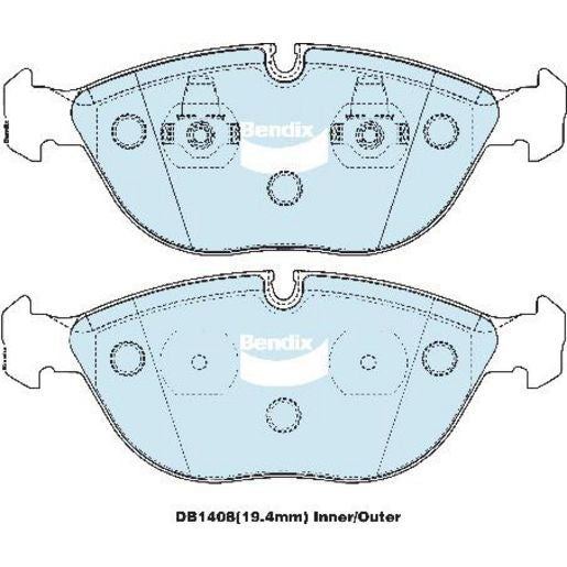 Bendix Brake Pads Set - General Ct DB1408CT