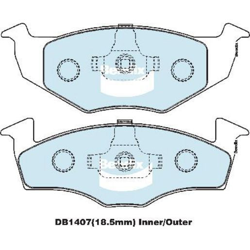 Bendix EURO Brake Pad Set Front DB1407 EURO+
