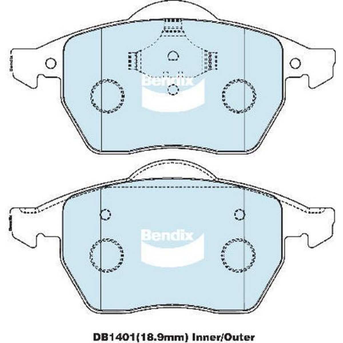 Bendix EURO Brake Pad Set Front DB1401 EURO+