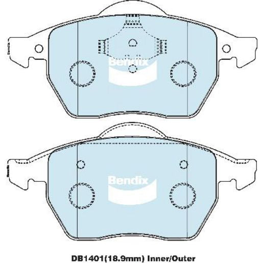 Bendix EURO Brake Pad Set Front DB1401 EURO+
