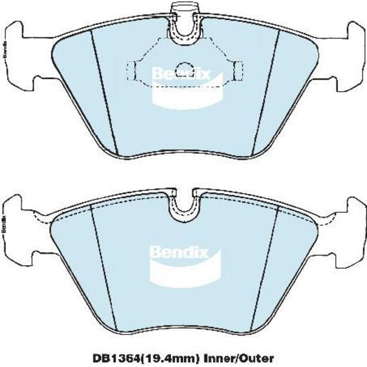 Bendix EURO Brake Pad Set Front DB1364 EURO+