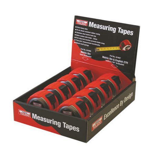 Toledo Counter Top Measuring Tape Merchandiser 10Pc TMT01