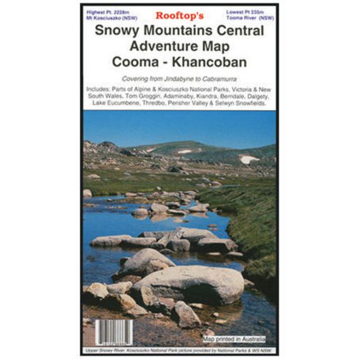 HEMA Maps Snowy Mountains Central, Cooma, Khancoban 1st Edition Map 718122666652
