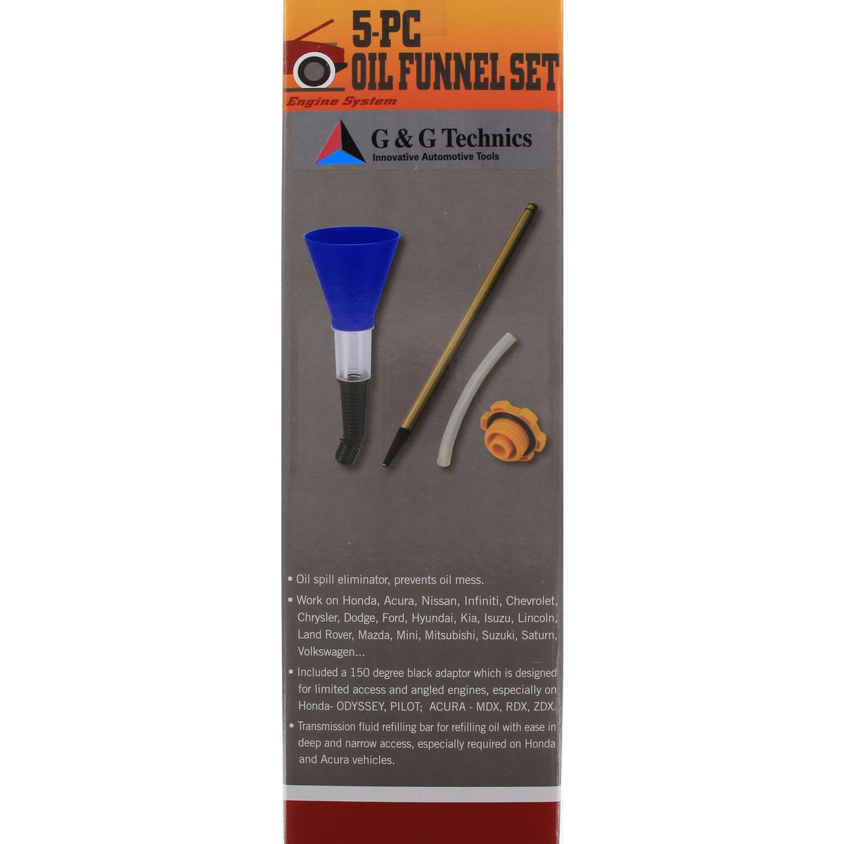 G&G Technics Anti Spill Oil Funnel Suits Honda 5Pc GGT-832