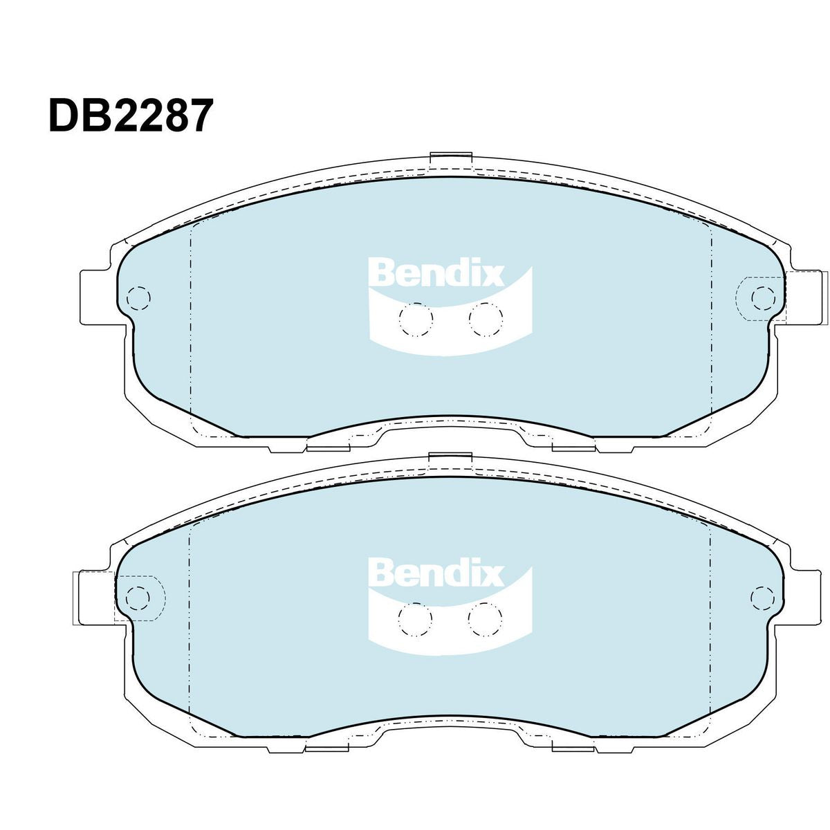 Bendix General CT Brake Pad Set Front DB2287 GCT